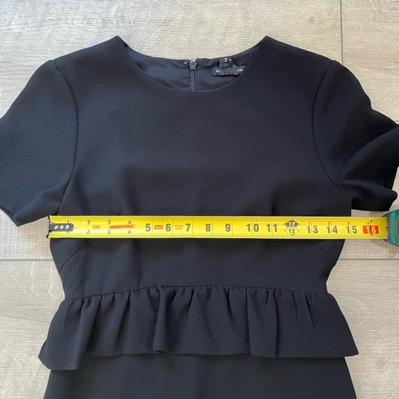 CLUB MONACO Bridette black peplum short sleeve mini dress size 00 - Picture 8 of 10